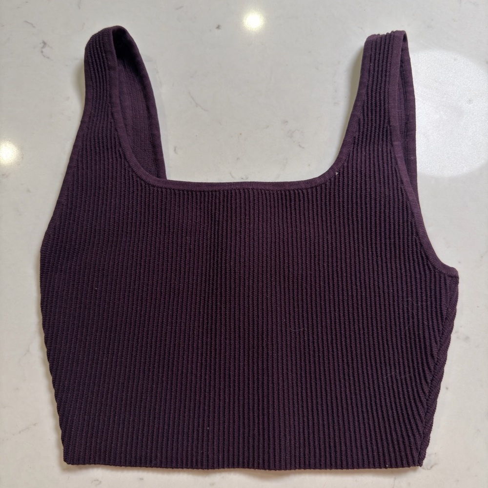 Sculpt knit Wilfred Purple Crop Top